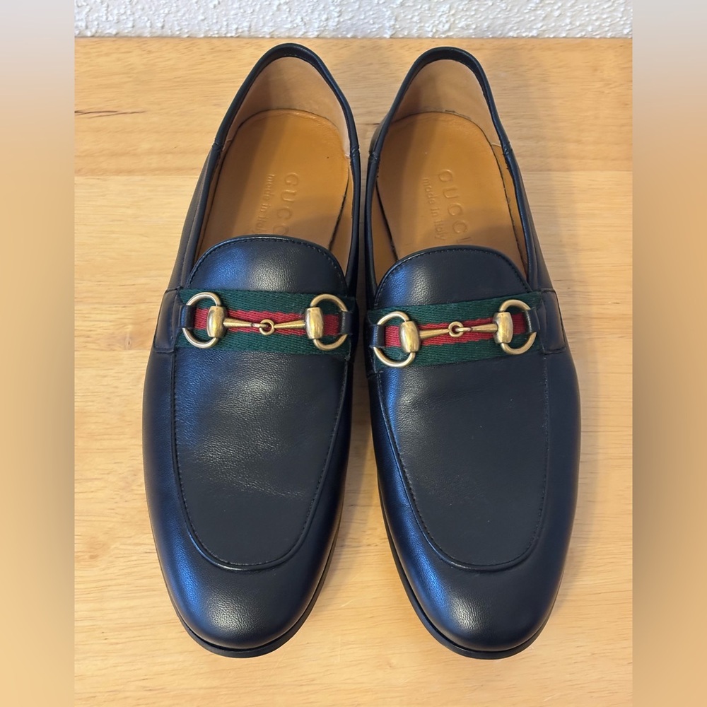 New Gucci Black Leather Loafers